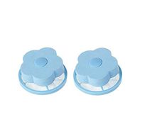 AKOAK 2 Pcs Mesh Filter Plum Shaped Bag Floating Washing Machine Hair Removal Cleaning Device House Clothing Wool Filtration Laundry Tools (Blue)