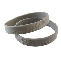 Gadow Jewelry 2-Pack Diabetic Insulin Dependent Medical Alert ID Wristband Bracelets Silicone Men or Women Awareness