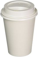 Paper Coffee Cups Solo Disposable White Hot Cup with Cappuccino LIDS Pack of 100 (12 oz)