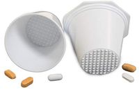 Pill Crusher, Grinder - for Larger Pills, Vitamins or Multiple Tablets - Great for Both Humans and Pets | Easy to use and Clean | Quickly Add Liquids for Drinking - by MegaPill White