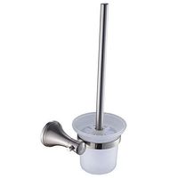 Cavoli Toilet Brush Good Grips Strong Bristles,Superior Toilet Brush Holder Glass Bowl Cleaner Bathroom Toilet,Stain Nickel