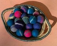 Colorful, Felted Wool Dryer Balls by Brookingham