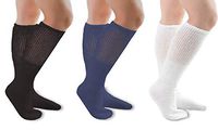 Comfort Finds Diabetic SwellSox - Breathable Cotton Socks - Loose Fitting Comfortable Sock – Non Binding Top Design – Improve Foot Circulation - Black, Navy, White - 36 Pairs
