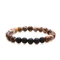 Bivei Essential Oil Bracelets, Lava Rock Stone Beads Diffuser Bracelet Gemstone Aromatherapy Bracelet(Zebra Jasper)