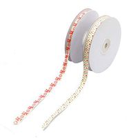 PWireless 2 Rolls of 906 Inch Christmas Ribbon, Red Christmas + Little Star Print Grosgrain for Winter Holidays Holiday Gift Packaging Party Gift Box Packaging, Hair Clips, Wedding