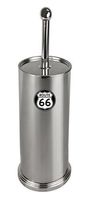 The Furniture Cove Stainless Steel Finish Toilet Brush with Holder Featuring Your Favorite Vintage Gas Logo Vinyl Decal (Route 66)