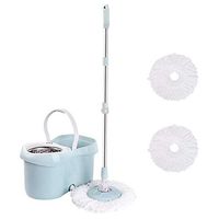 Rotating Mop, Magic Mop Bucket Floor Cleaning System-With 2 Microfiber Mop Heads