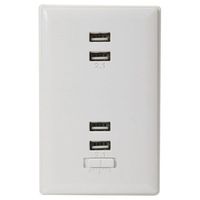 RCA USB Wall Plate Charger (White)