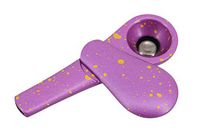 Gabrine Shiny Golden Point Zinc Alloy Pipe Scoop Shaped Detachable Tobacco Pipe(Purple)