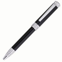 Women's Diamond Design Gemmed Ballpoint Pen with Clear Oktant Crystals, Twist-Action, 5.50", Black, Boxed (21733-1BP)