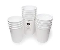 Rolling Sands 12 Pack Reusable Plastic Stadium Cups, Multipack of 3 Cup Sizes - 12oz, 16oz, 22oz – Made in USA, BPA-Free, Dishwasher Safe Plastic Tumblers - Set Includes 4 White Cups of Each Size