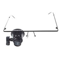 ElectroOptix Monocular Headband 20X Magnifier Glasses Headset with LED Light Watch Repair Magnifying Eyewear Loupe Loupe