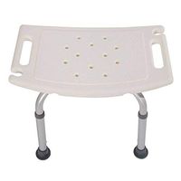 Aluminium Alloy Elderly Bath Chair Without Back White Adjustable Height Convenient Bath Stool