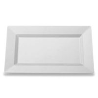 Exquisite 11.5 Inch. Clear Rectangular Premium Plastic Plates - 40 Count