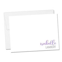 Personalized Flat Notecard Set - Customized Name Notecards (Flat Notecard 6)