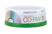 Memorex Blank Cd-Rw 4x Standard 80 Min 700 Mb 25/Pack