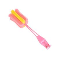 Standing Style Sponge Cleaning Brush Cup Bottle Bottom Scrubber for Coffee Glasses Pot Milk Cup Mugs (Pink)