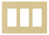 Lutron SC-3-GS Claro Three-gang Wallplate Goldstone