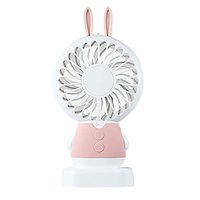 Meidexian888 Mini Handheld Fan,Portable Handheld Cooling Fan Colorful LED Handheld USB Rechargeable Electric (Pink, A)