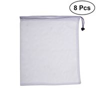 8pcs Premium Reusable Grocery Bags Eco Friendly Mesh Bags Washing Bags with Drawstring for Fruit and Vegetable Size M(Random Color)