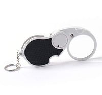 Portable Pocket Magnifying Glass with Light Folding Keychain Magnifier 10x HD Lens, for Student Children Old Man Reading Books Newspapers Maps