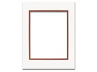 PA Framing, Double Layer Mat, 11 x 14 inches - White/Deep Red and Deep Red Inner 