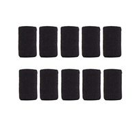 Healifty Elastic Finger Sleeves Thumb Braces Support Protector 10Pieces (Black)