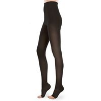 Sheer Ease Women's Open-Toe Support Pantyhose - 30-40mmHg Firm Compression Nylons (Black, Medium Short)