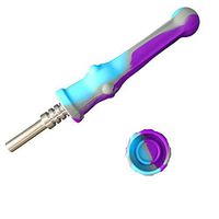 Silicone Honey Straw with Titanium Tip - 6.5" Purple and Blue
