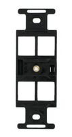 Leviton 41087-QEP QuickPort Duplex Type 106 Insert, 4-Port, Black