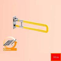 Bathroom safety rails Folding bathroom handrail elderly non-slip safety bathroom toilet railing toilet seat armrest (Color : B, Size : 75CM)