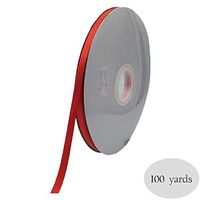 100 Yards 1/4-inch Wide Solid Satin Ribbon Roll, Gift Wrapping Hair Bows Party Wedding Supply (Red)