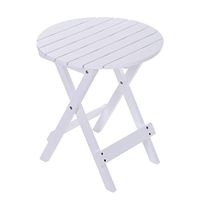 Portable Outdoor Folding Side Table, Ljnuanrg Perfect for The Beach, Camping, Picnics, Cookouts and More, Weatherproof and Rust Resistant, Wood Side Table for Indoor and Outdoor (White)