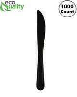 Heavy Weight Plastic Knives Black 1000pcs - Disposable Cutlery Knives, Recyclable, Knife - Great for Parties, Office, BBQ, Restaurants and Togo