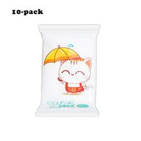 10 Packs Personal Cleansing Cloth Wipes, Wet Wipes Hand Wet Wipes Cleanser Cloth Fresh Scent Clean Hand Health Care - 100 Count, Pack of 10（White）