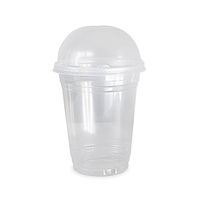 Disposable Clear Plastic Cups for Iced Coffee Bubble Boba Tea Smoothie (400, 16 oz. - Dome Lid)
