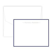 Personalized One-Line Embossed Correspondence Card (White)