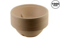 EcoQuality 24oz Round Deep Disposable Bowls [1000 PACK] - 100% Biodegradable Sugarcane Bagasse Bamboo Fibers Sturdy Compostable Eco Friendly Environmental Paper Plastic Bowl Alternative Tree Free