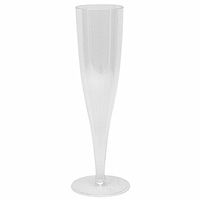 5oz Clear Champagne Flutes, 20 Count Disposable Plastic Wine Cups