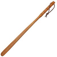 Linshing Extra Long Handle Orange Color Bamboo Joint Style Solid Wooden Shoe Horn Kalzer Sturdy Convenient Roping for Hanging Shaped to Fit Your Heel 70cm/27.55’’ Long(C)