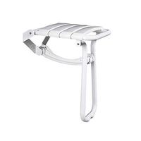 Shower Stool with Padded Seat Folding Shower seat Wall Mount Space Aluminum Bathroom seat Replacement Shoe Shower seat (White) Handicap Shower Seats for Adults