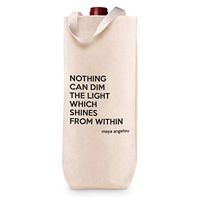 Cotton Custom Wine Gift Bag Nothing Can Dim The Light Which Shines from Within Angelou Housewarming & Party Accessories Natural Canvas Tote Design Only