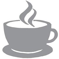 hBARSCI Steaming Coffee Vinyl Decal - 5 Inches - for Cars, Trucks, Windows, Laptops, Tablets, Outdoor-Grade 2.5mil Thick Vinyl - Gray