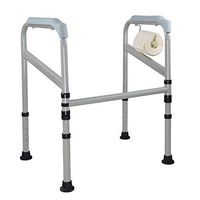 LMEIL Toilet Rails, Folding Steel Toilet Surround Frame, Adjustable Feet, Toilet Safety Frame, Ideal for Elderly & Disabled, Homecare Toilet Medical Use
