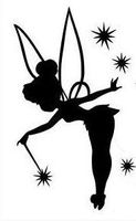 Tinkerbell Black Decal Vinyl Sticker|Cars Trucks Vans Walls Laptop| Black |5 x 3 in|LLI530