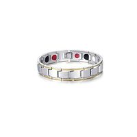 Therapeutic Energy Bracelet, Titanium Steel Magnetic Bracelet Pain Relief Health Care for Men and Couple (Gold and Sliver, 0.4in*7.8in)