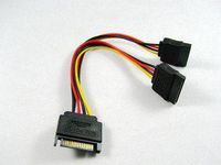 SMAKN 6-inch Sata Power Y Splitter, 1 Male to 2 Female.