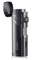 TOMOLO Torch Lighter Quadruple 4 Jet Flame Refillable Butane Cigar Lighter with Cigar Punch,Gift Box(Gunmetal)