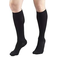 HMNA 9808 Compression Stockings, Regular 15-20 mmHg, Below Knee BK, Men or Women, Closed Toe, Black, Small (Size A)