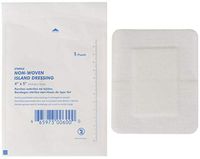 AMZ Island Dressing. Pack of 25 Adhesive Dressings 4" x 5" for Wound Protection. Sterile dressings with Non-Adherent Island pad. Single use & Latex-Free.